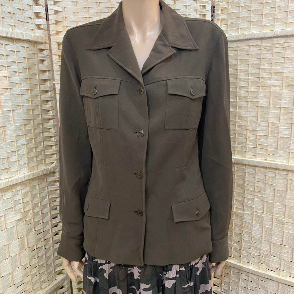 Anne Klein Battle Green Blazer- Jacket. size M-L