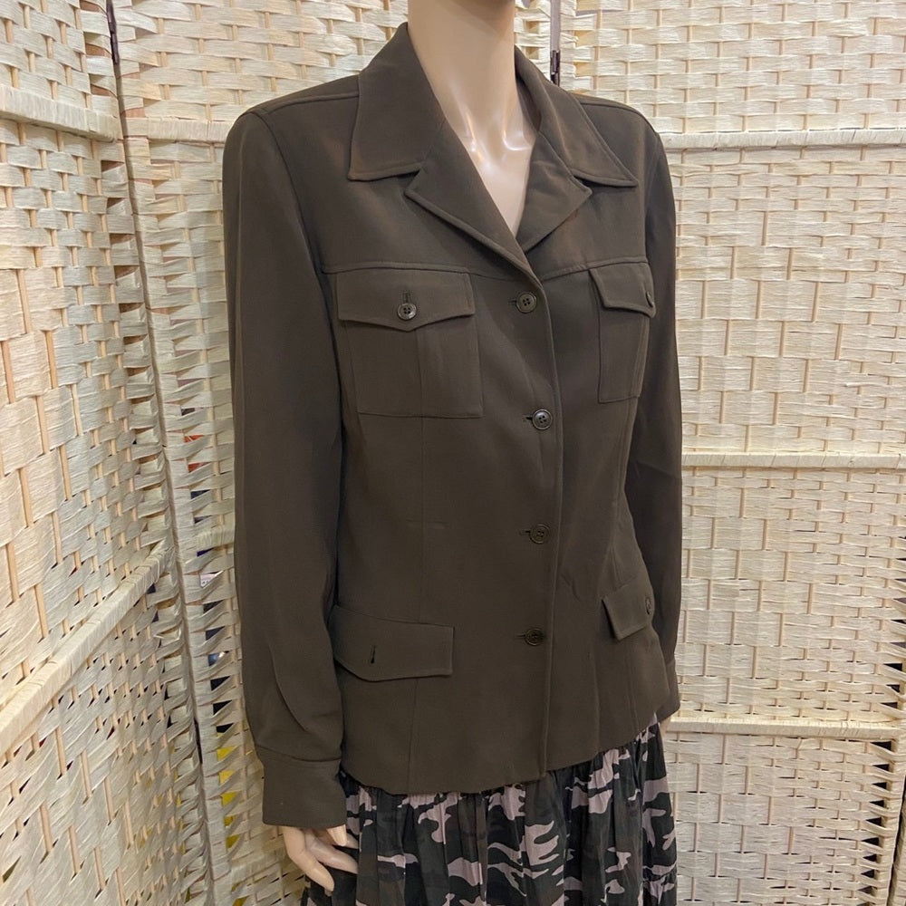 Anne Klein Battle Green Blazer- Jacket. size M-L
