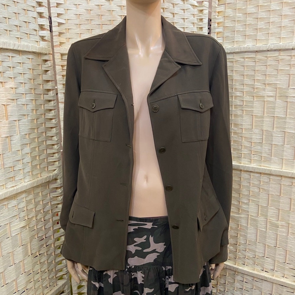 Anne Klein Battle Green Blazer- Jacket. size M-L