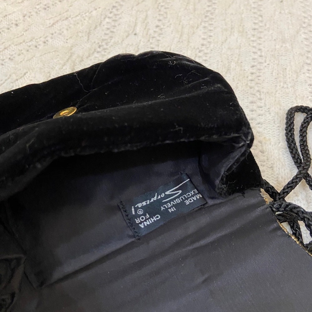 Vintage Sorpressa Black Velvet Beaded Evening Bag