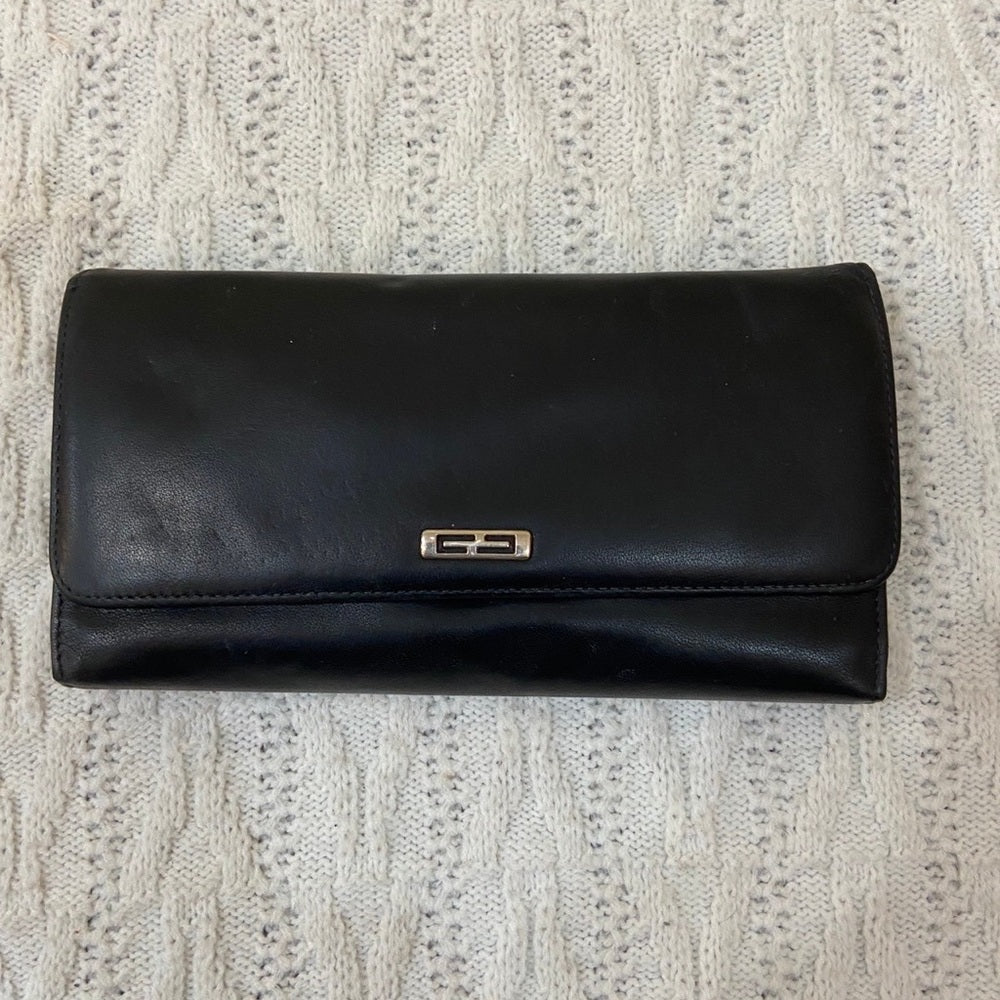 Vintage, Black Genuine Leather Long Wallet