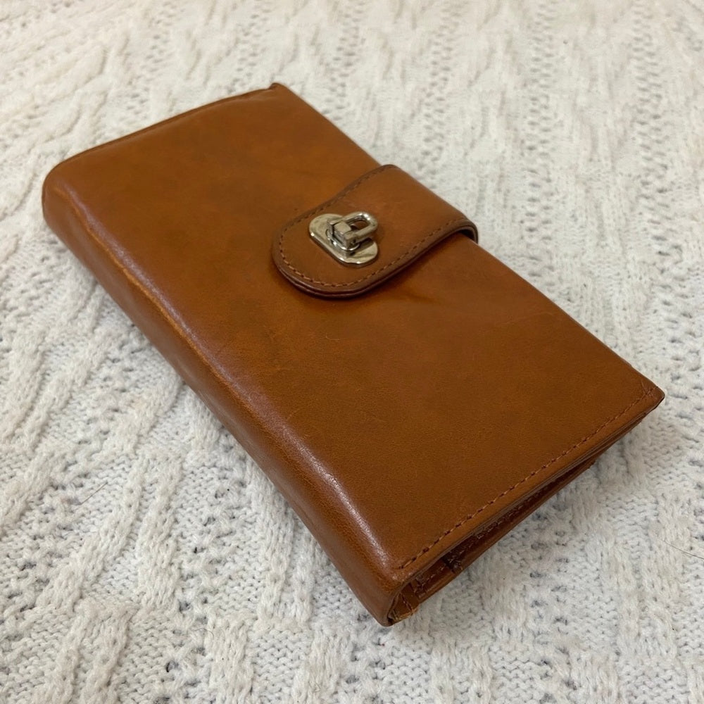 Vintage, Tan Genuine Leather Long Wallet