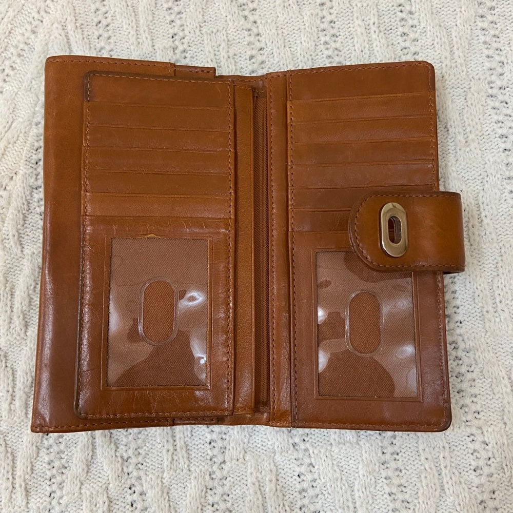 Vintage, Tan Genuine Leather Long Wallet