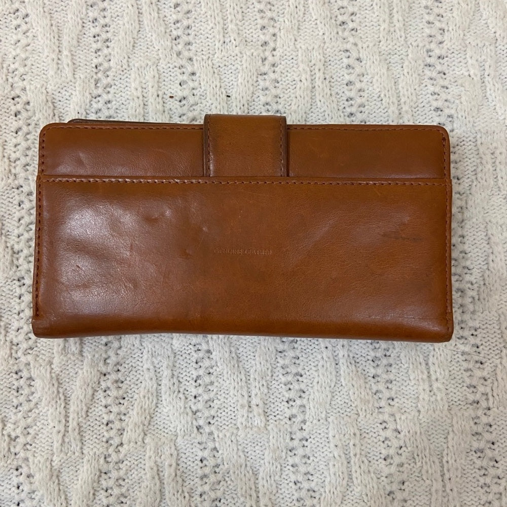 Vintage, Tan Genuine Leather Long Wallet