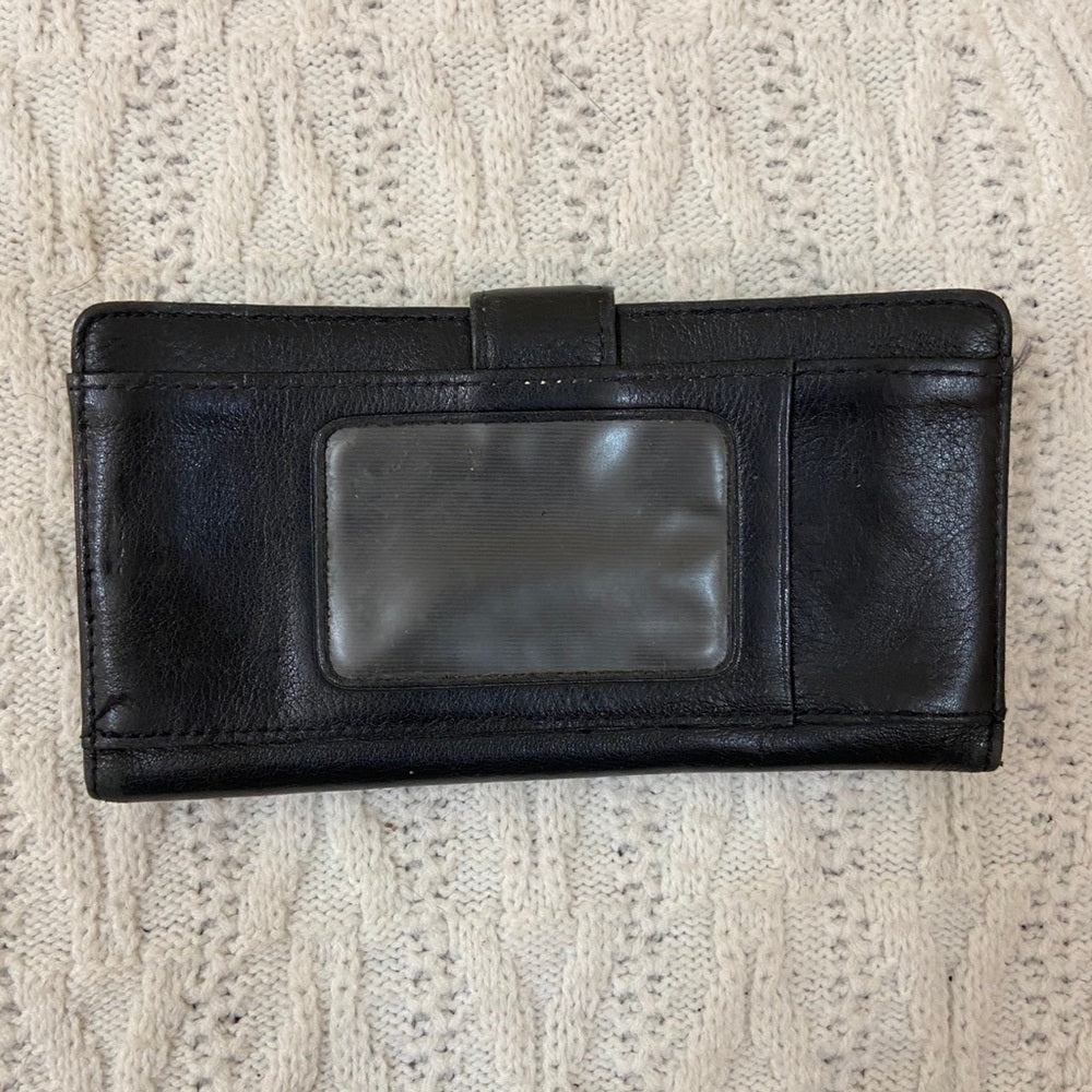 Vintage, Black Genuine Leather Long Wallet