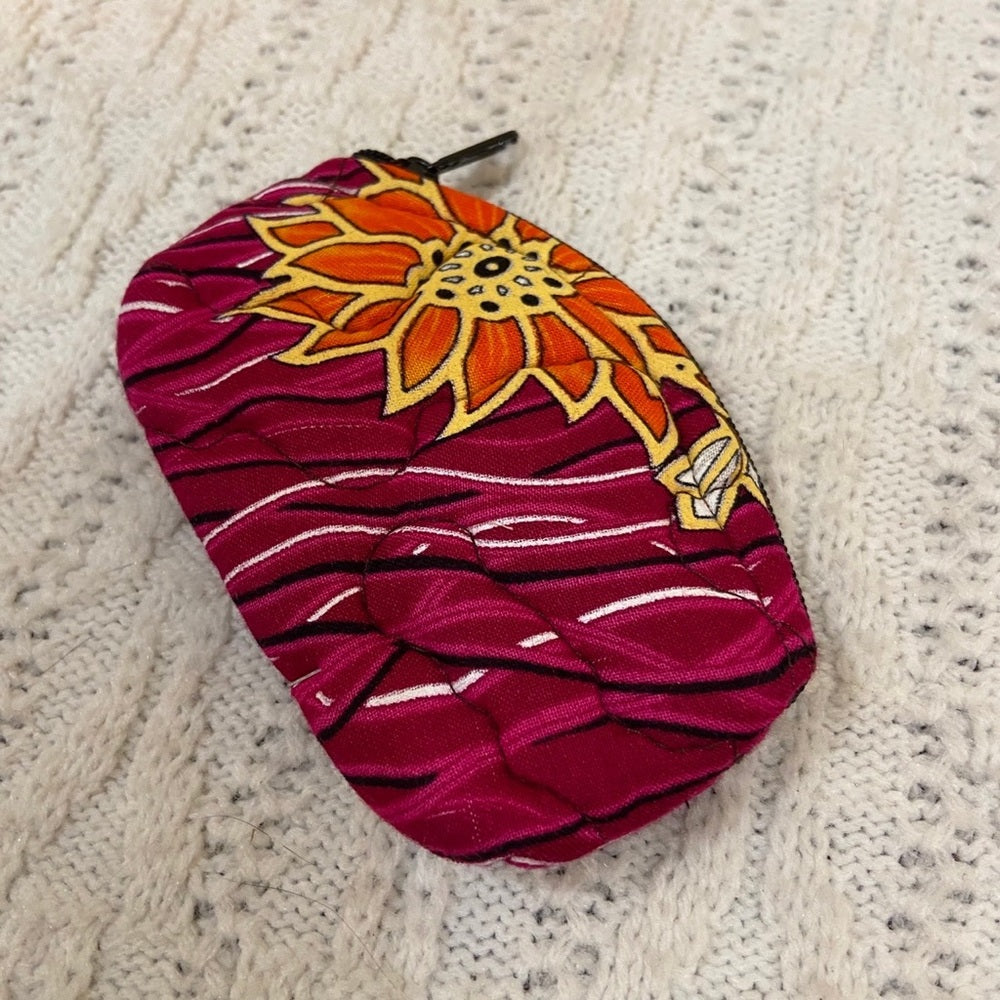 Vintage, Batik Fabric, Cosmetic Pouch with Coin Wallet