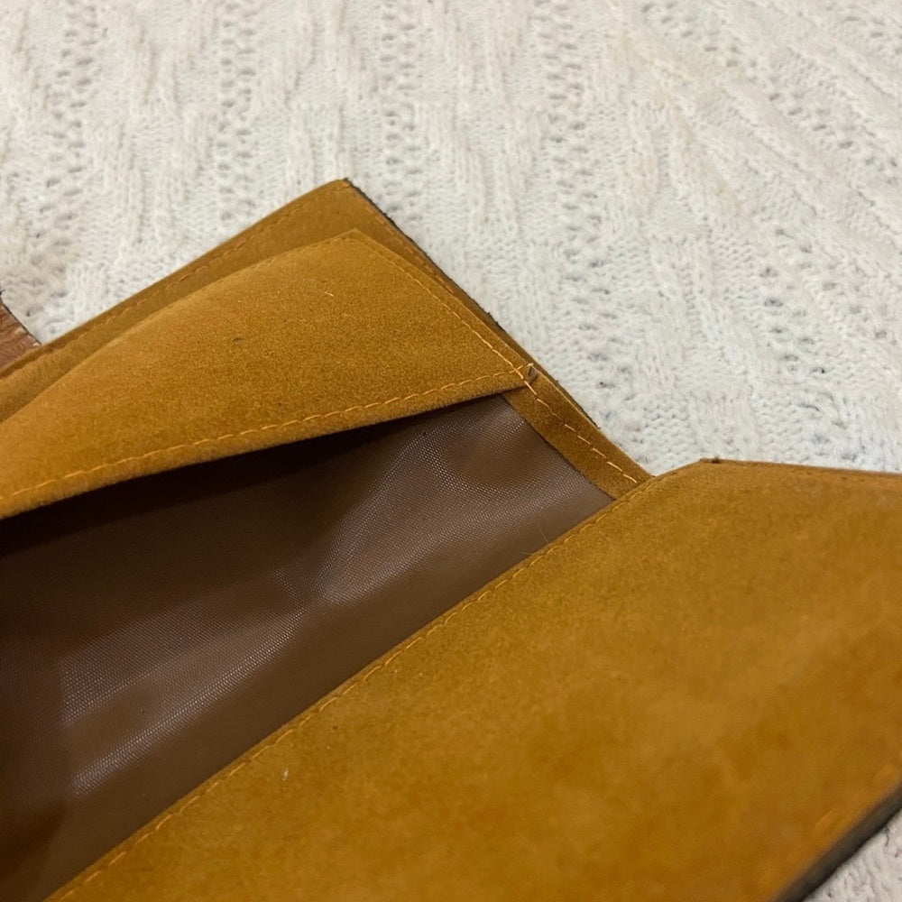 Vintage, Purse Mate, Brown, Genuine Leather Marblelized Long Wallet