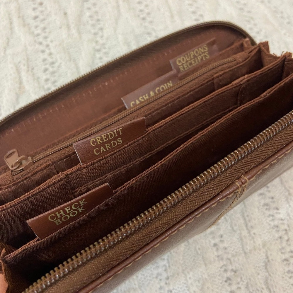 Vintage, Rossetti Brown Genuine Leather, Zippy Long Wallet