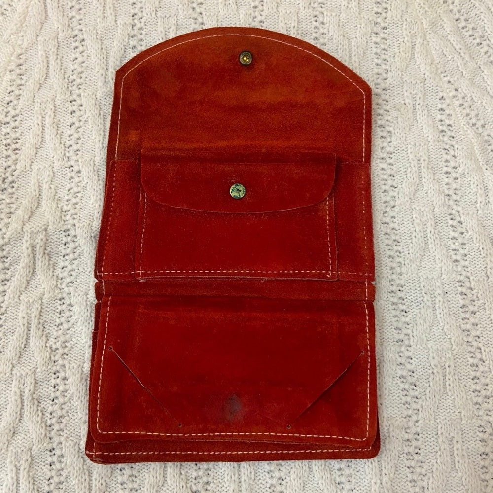 Vintage, Orange, Suede Leather, Long Wallet