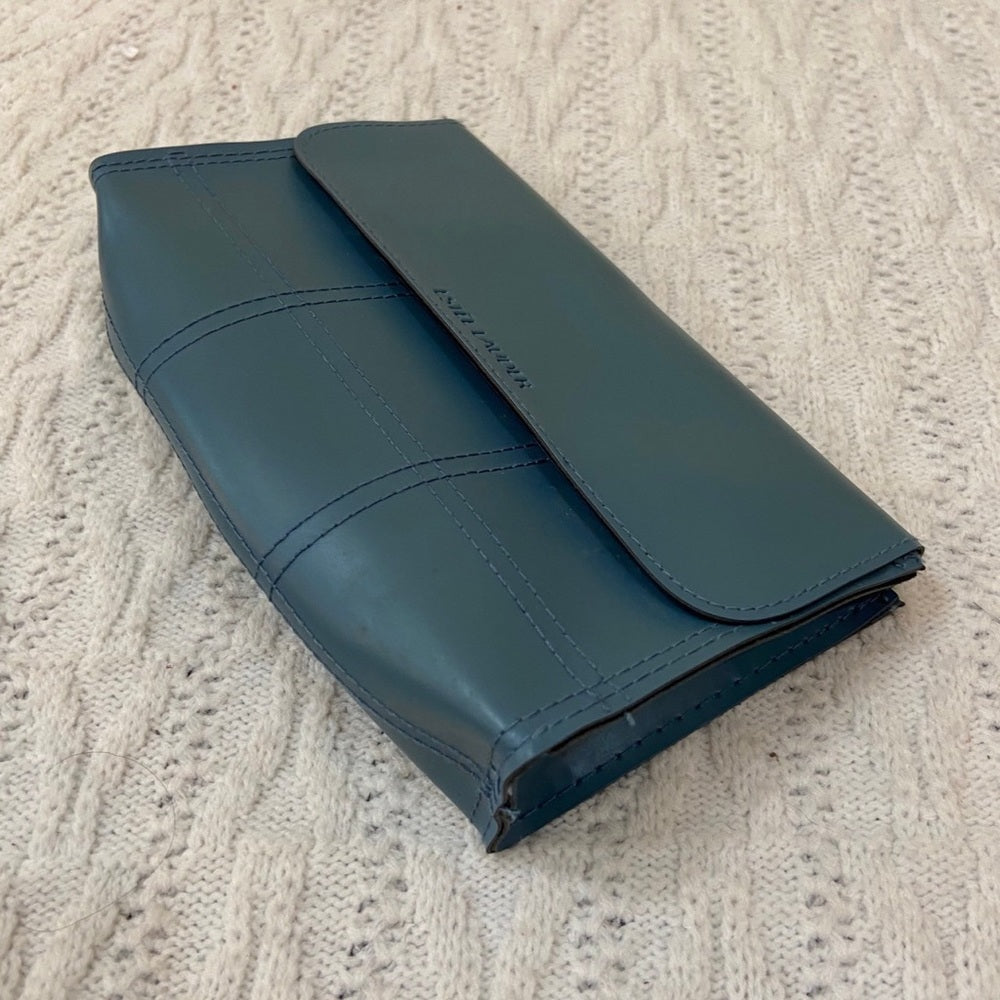 Estee Lauder Blue Faux Leather Cosmetic Purse