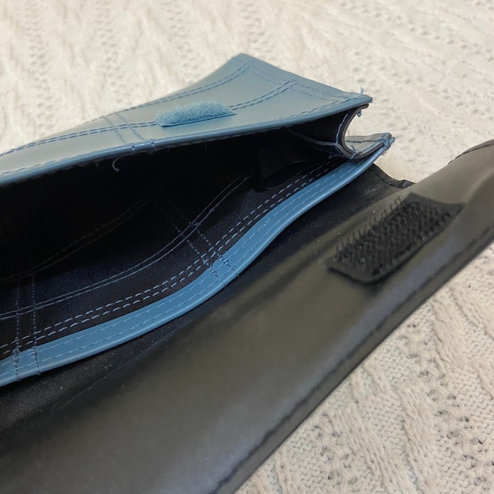 Estee Lauder Blue Faux Leather Cosmetic Purse