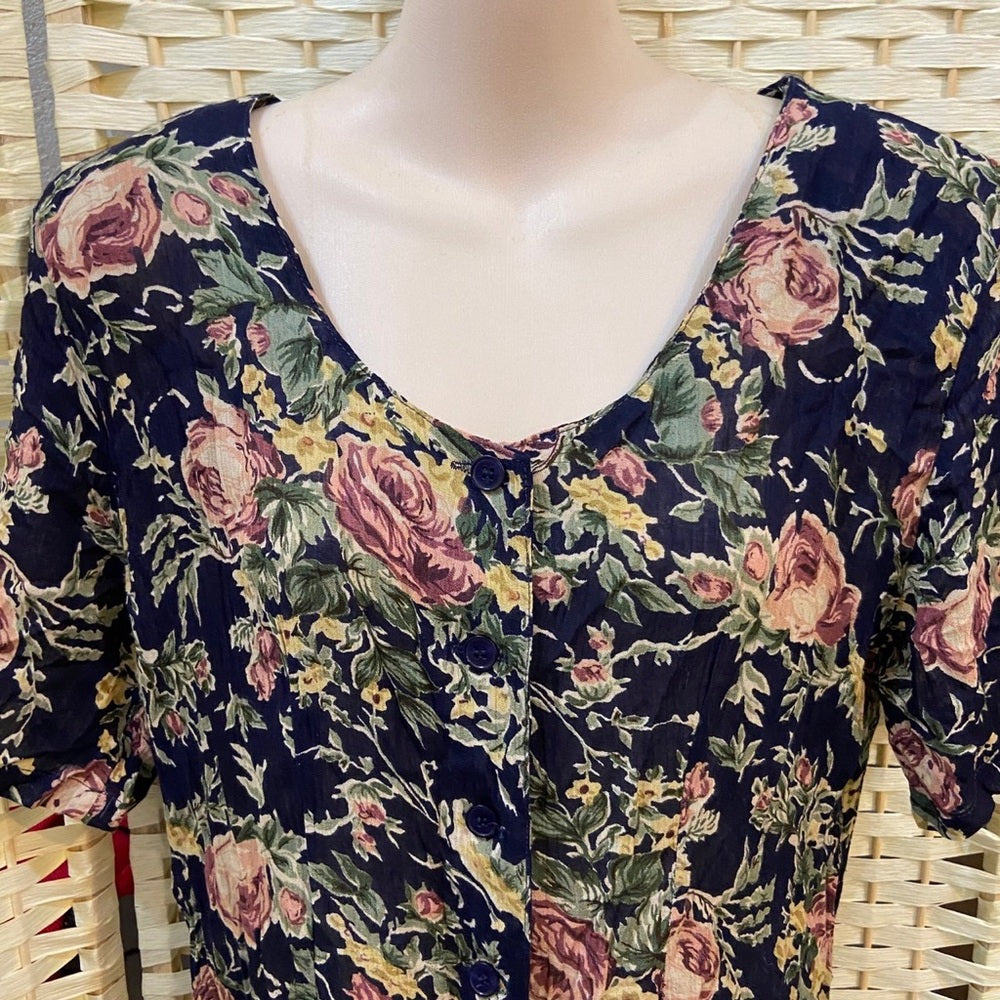 Vintage, Sophisticates By Jonathan Martin Printed Floral Jumper Dress. (S-M)