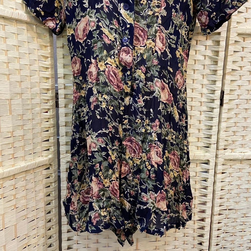 Vintage, Sophisticates By Jonathan Martin Printed Floral Jumper Dress. (S-M)