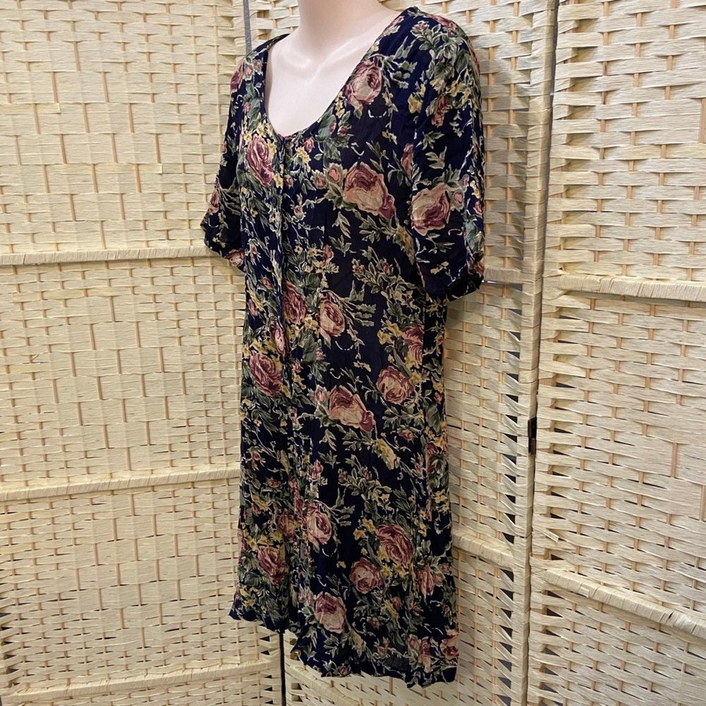 Vintage, Sophisticates By Jonathan Martin Printed Floral Jumper Dress. (S-M)