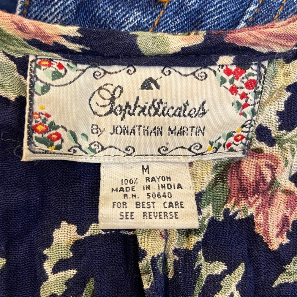 Vintage, Sophisticates By Jonathan Martin Printed Floral Jumper Dress. (S-M)