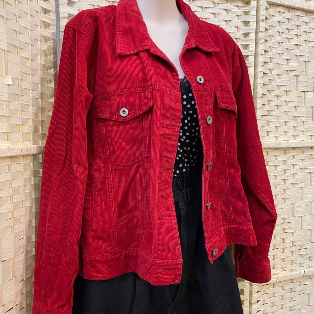 Northwest Blue Red Corduroy Jacket - Size M