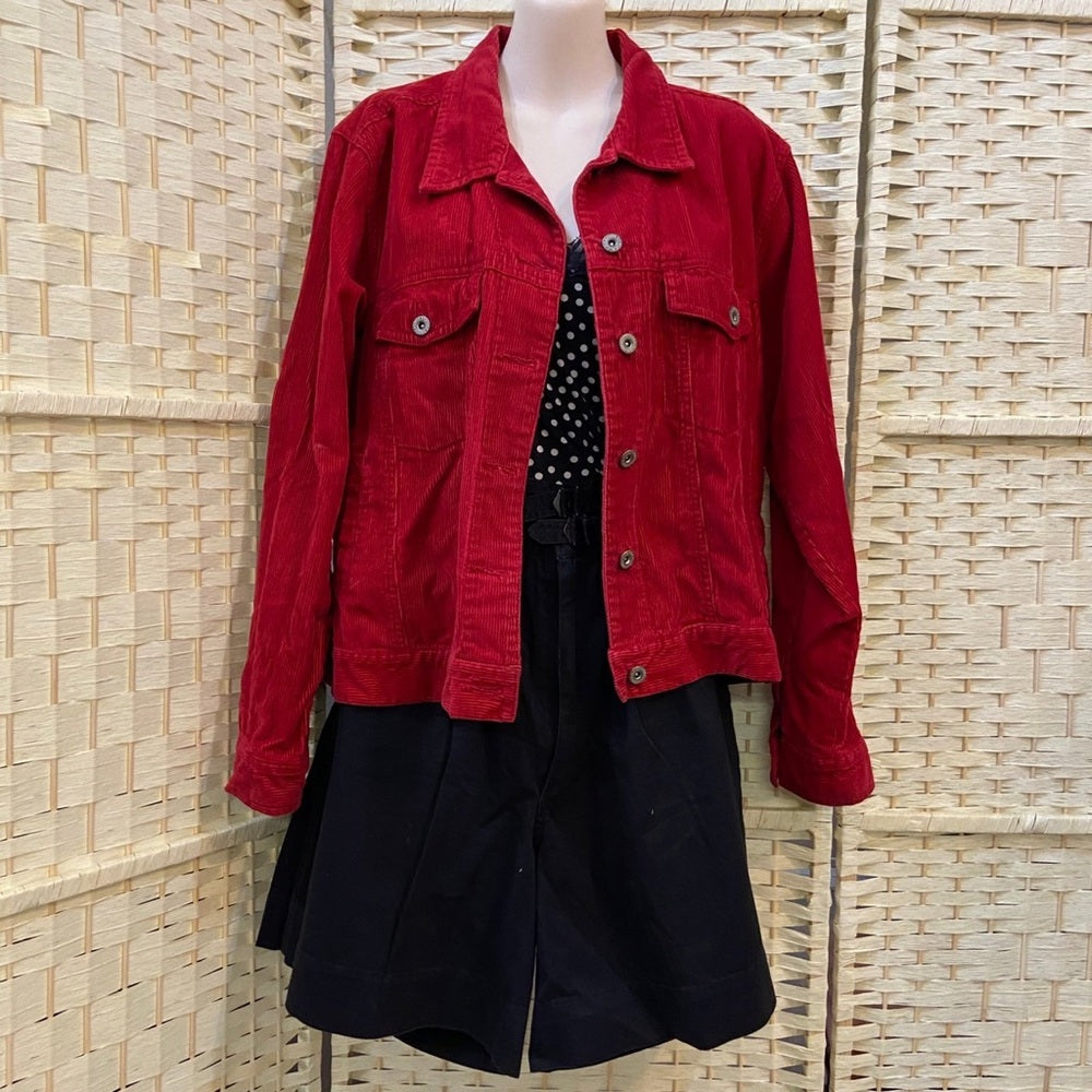 Northwest Blue Red Corduroy Jacket - Size M