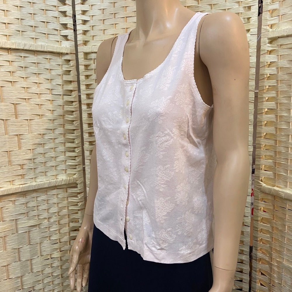 Gap White Floral-Lacy Design Camisole- Cardigan. Size M