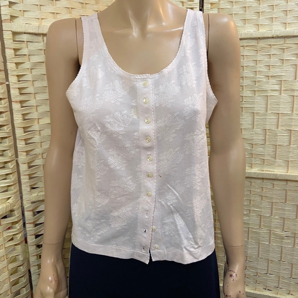 Gap White Floral-Lacy Design Camisole- Cardigan. Size M