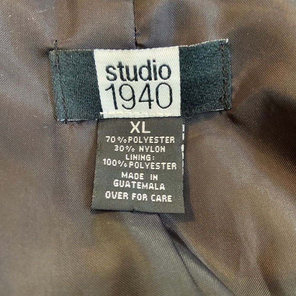 Studio 1940s, Brown Stripes Velvety Blazer Size XL