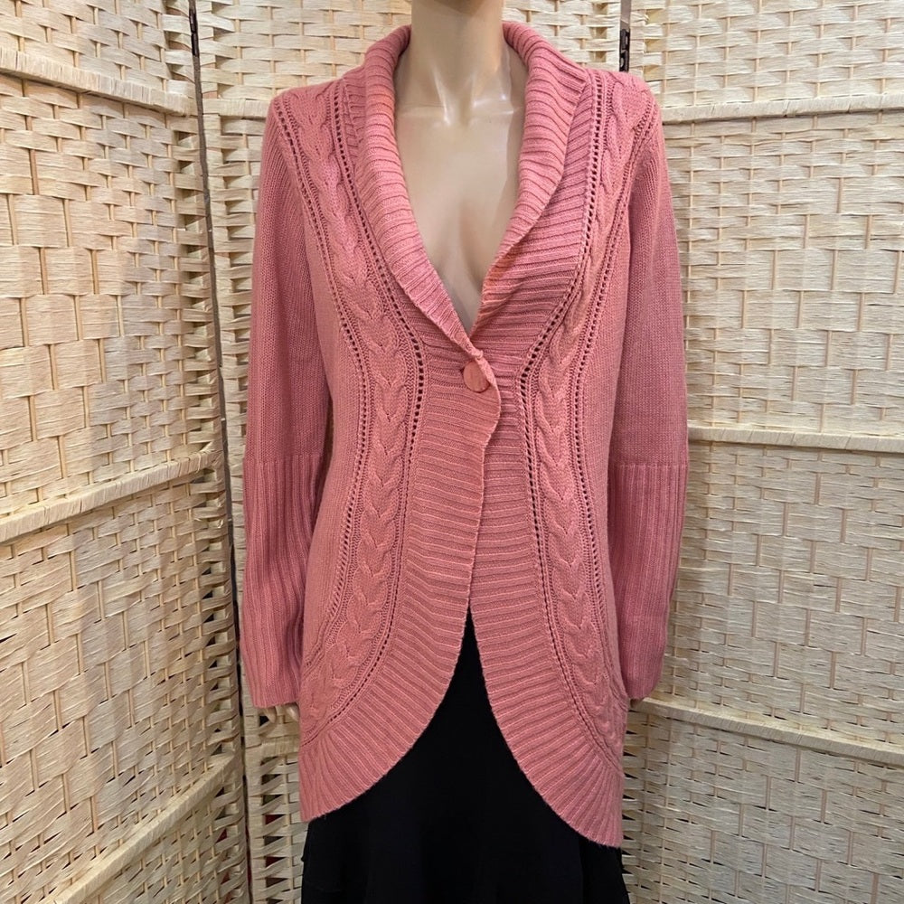 Motto Pink Sweater Cardigan Size M
