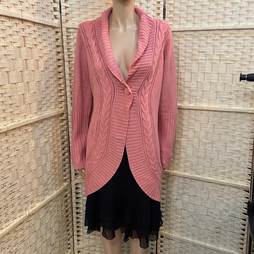 Motto Pink Sweater Cardigan Size M
