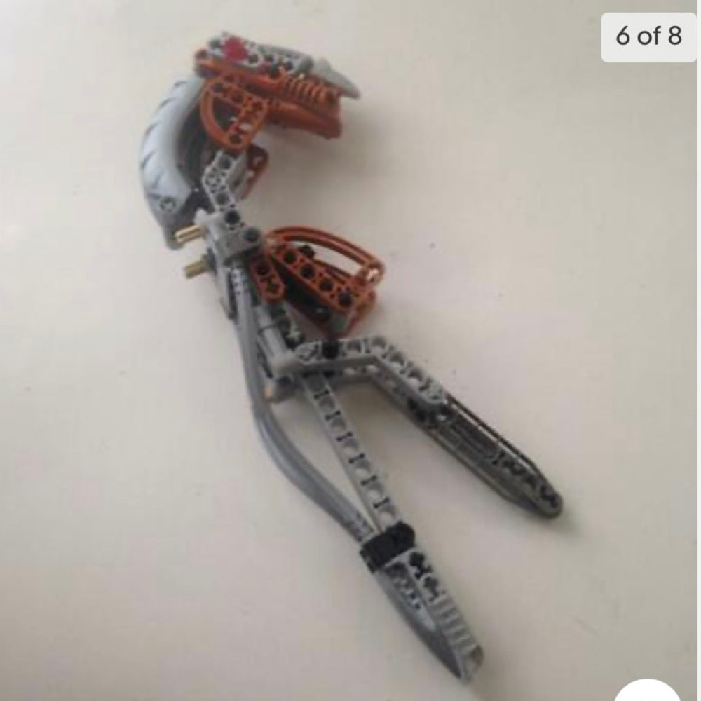Vintage, Rare, Lego, Bionicle -Gray, Red and Brown -9.5in x 4in x 3in (C0321)