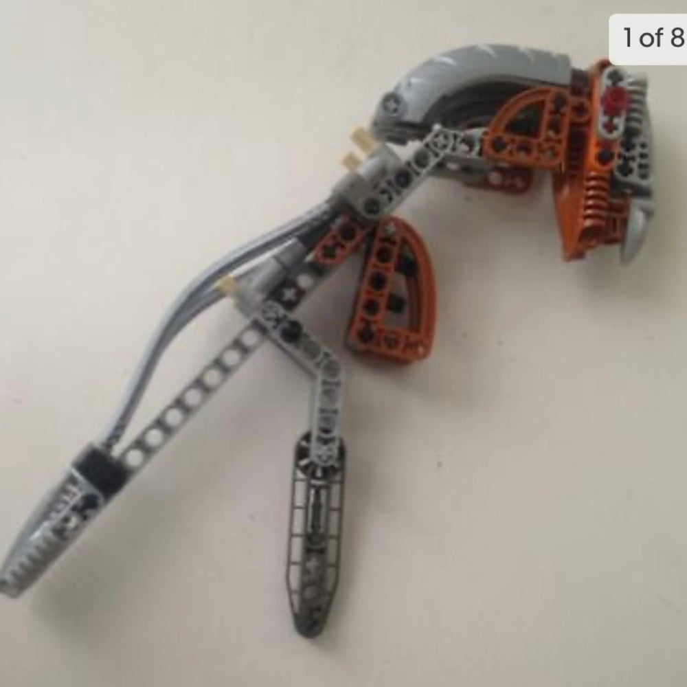 Vintage, Rare, Lego, Bionicle -Gray, Red and Brown -9.5in x 4in x 3in (C0321)