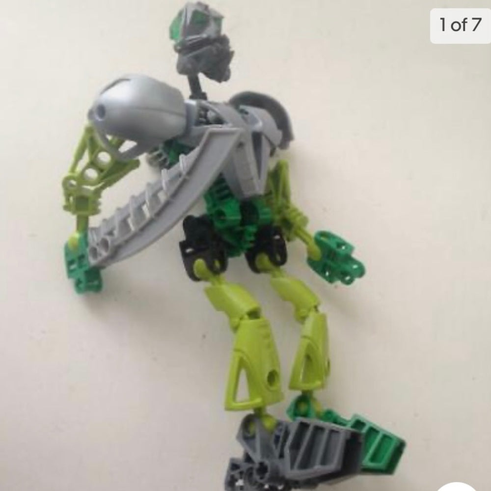 Vintage, Rare, Lego, Bionicle -Green, Gray and Black -7.5in x 4in x 4in (C0321)