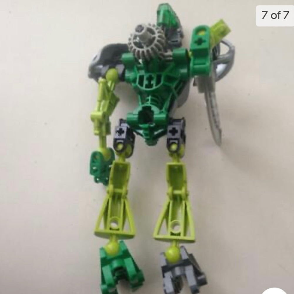 Vintage, Rare, Lego, Bionicle -Green, Gray and Black -7.5in x 4in x 4in (C0321)