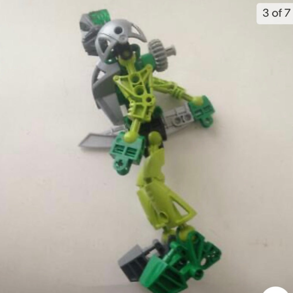 Vintage, Rare, Lego, Bionicle -Green, Gray and Black -7.5in x 4in x 4in (C0321)