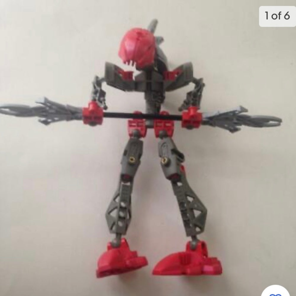 Vintage, Rare, Lego, Bionicle -Gray, Red and Black -9in x 8in x 5in