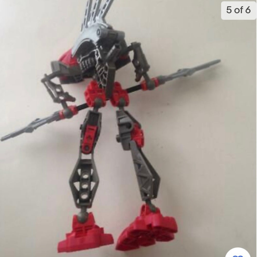 Vintage, Rare, Lego, Bionicle -Gray, Red and Black -9in x 8in x 5in