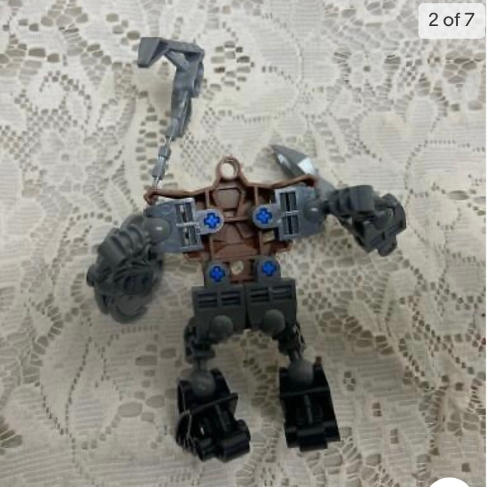 Vintage, Rare, Lego, Bionicle Action Figure with Shield and Weapon 4 5in x 5in