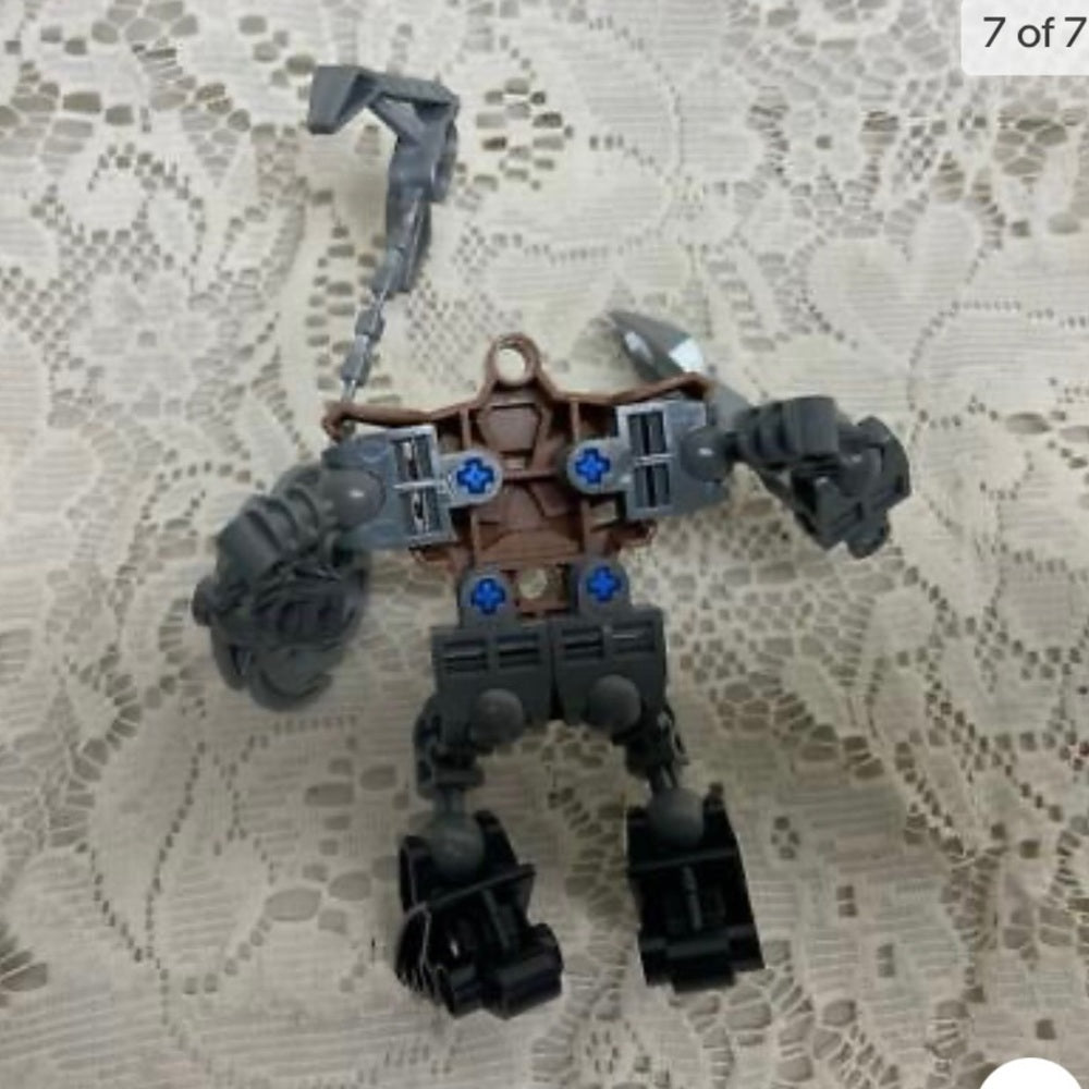 Vintage, Rare, Lego, Bionicle Action Figure with Shield and Weapon 4 5in x 5in