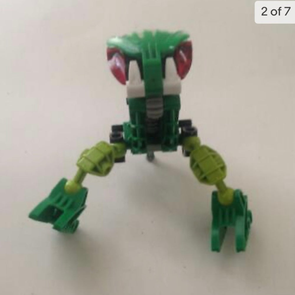 Vintage, Rare, Lego, Bionicle -Green, White and Red 5in x 3in x 3in
