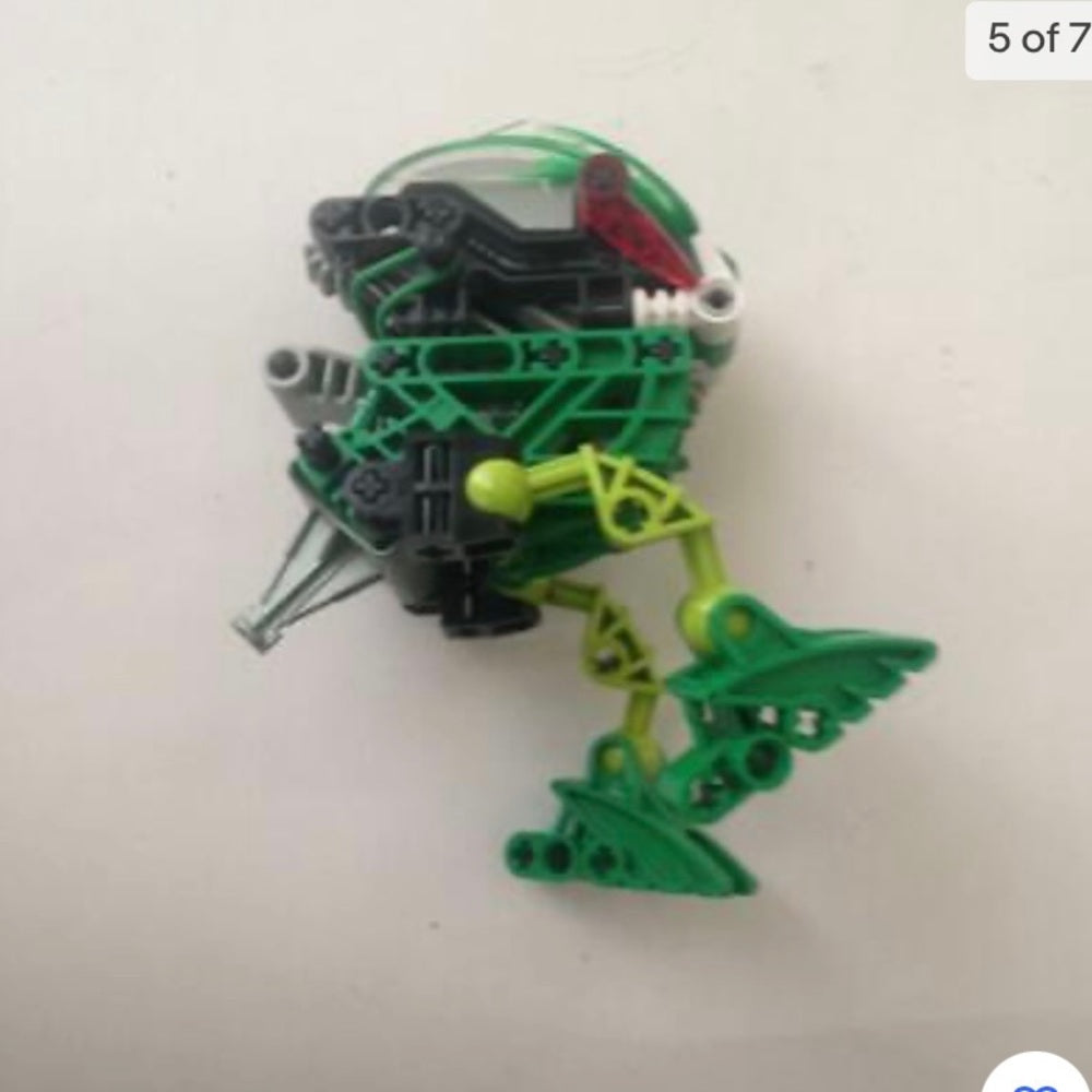 Vintage, Rare, Lego, Bionicle -Green, White and Red 5in x 3in x 3in