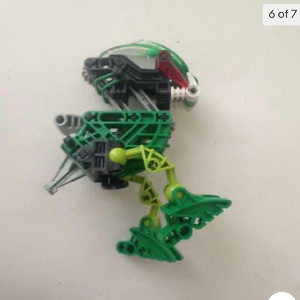 Vintage, Rare, Lego, Bionicle -Green, White and Red 5in x 3in x 3in