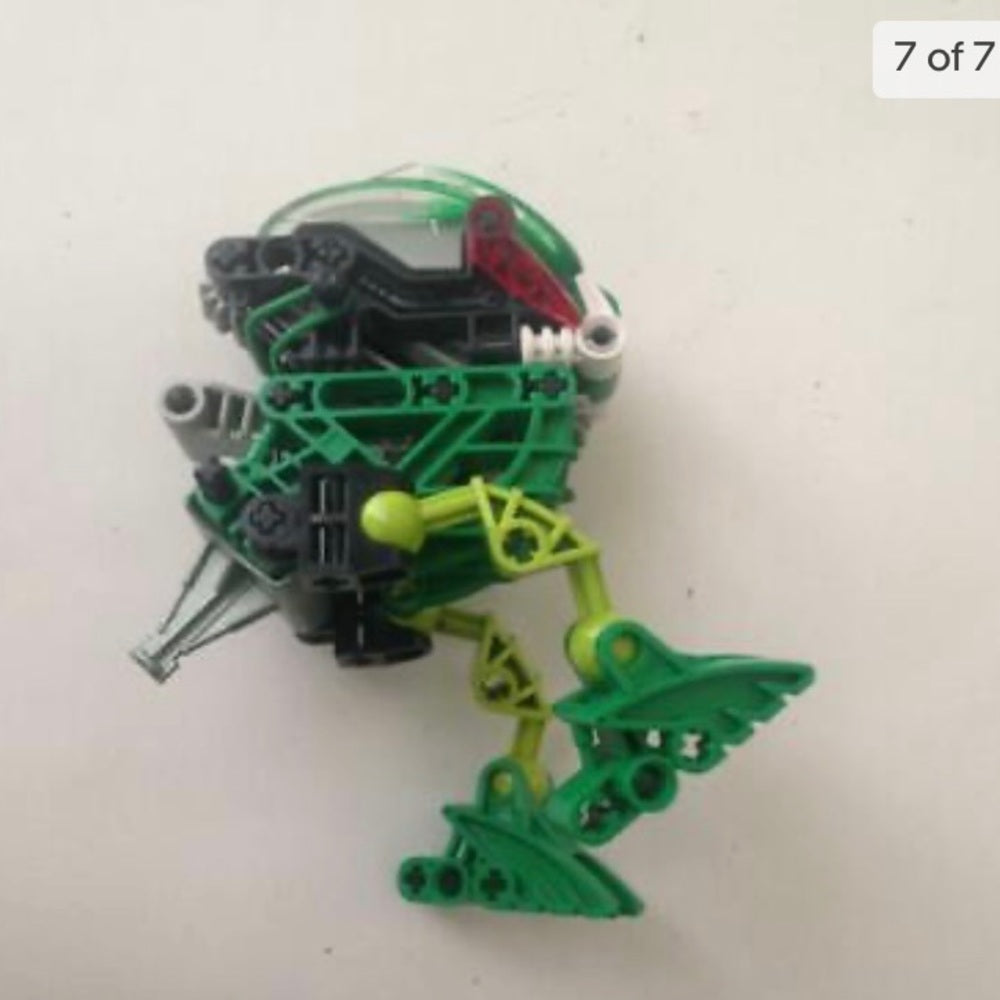 Vintage, Rare, Lego, Bionicle -Green, White and Red 5in x 3in x 3in