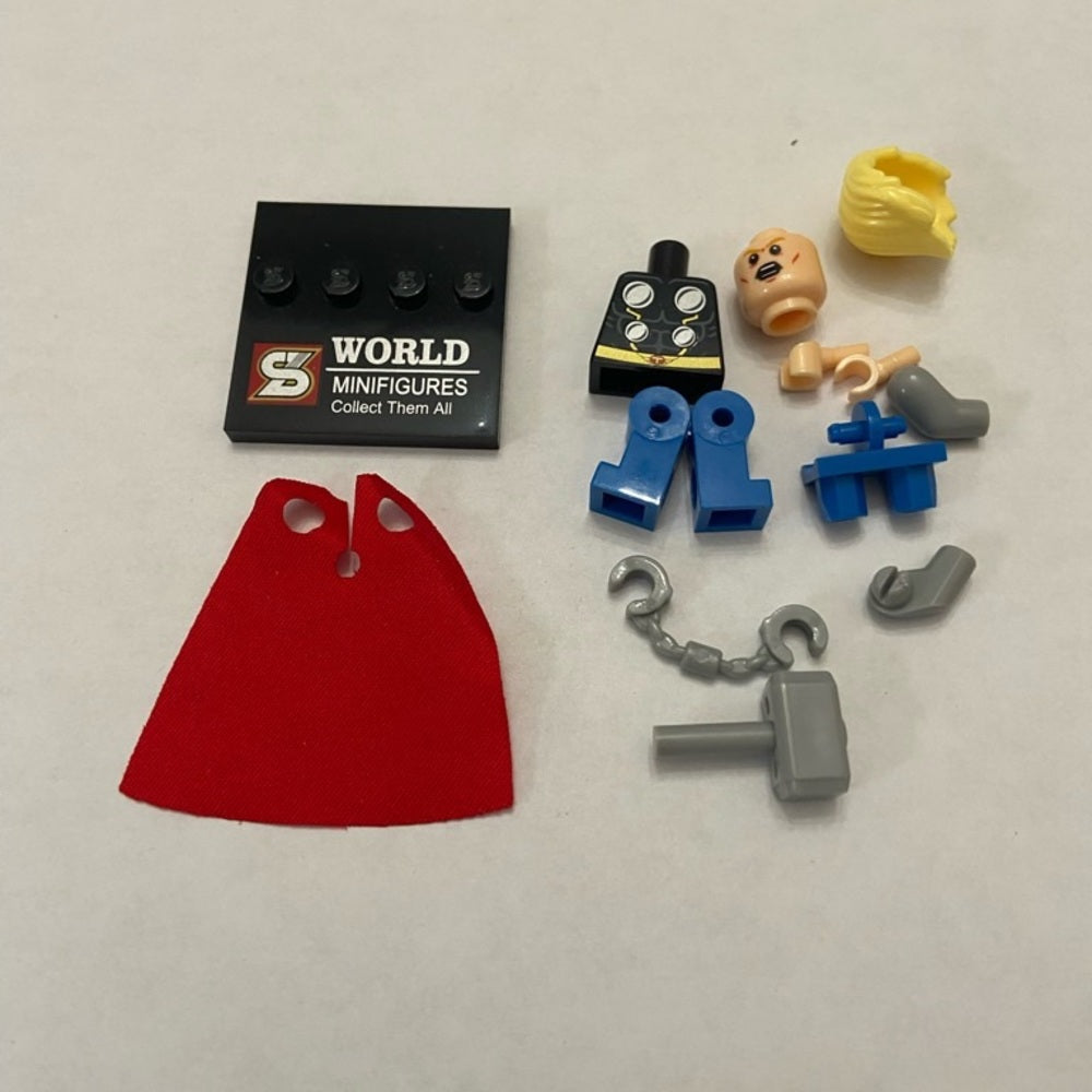 World Mini Figures-Red Cape Thor, 2-inch Miniature Figure