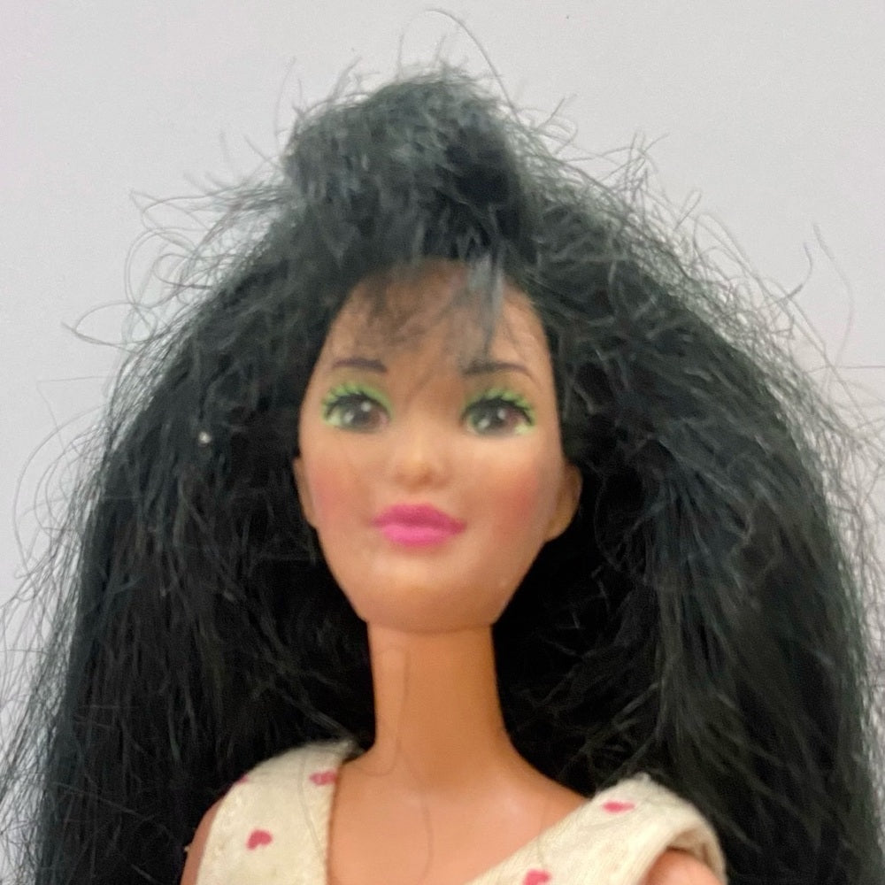 Vintage 1980s Mattel Barbie Doll in Original Red and White Polk Dot Gown
