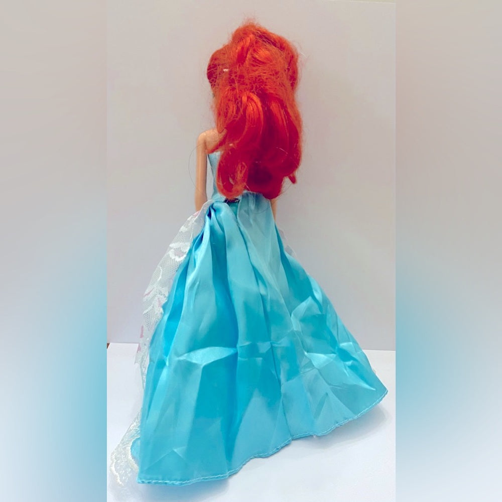 Vintage 1980s Mattel Barbie Doll in Elegant Blue Lacy Gown
