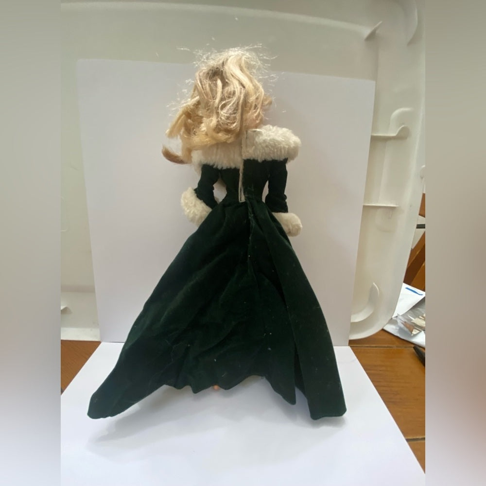 Vintage 1980s Mattel Barbie Doll in Elegant Green Velvet Gown