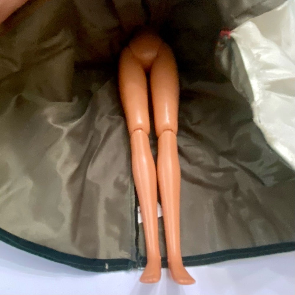 Vintage 1980s Mattel Barbie Doll in Elegant Green Velvet Gown