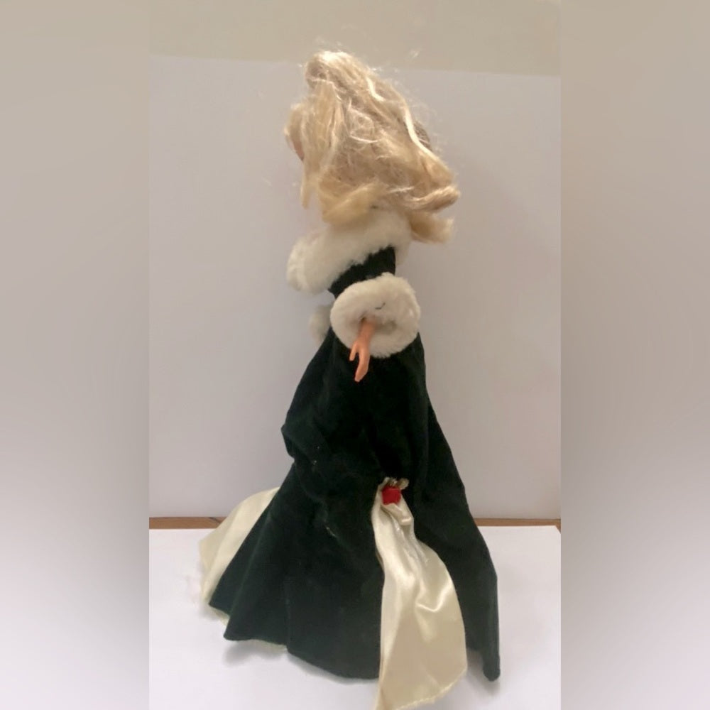 Vintage 1980s Mattel Barbie Doll in Elegant Green Velvet Gown