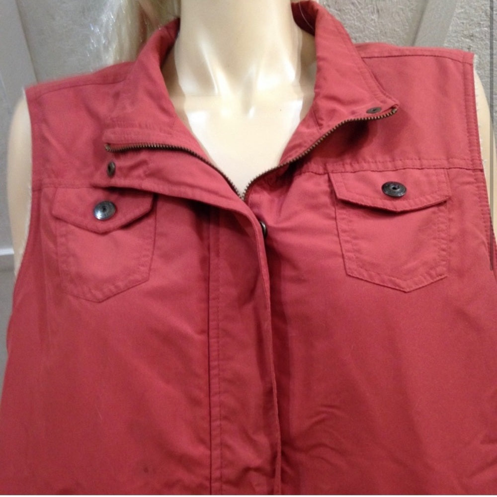 Sonoma Life Style Pink-Fleece Zip Vest (L)