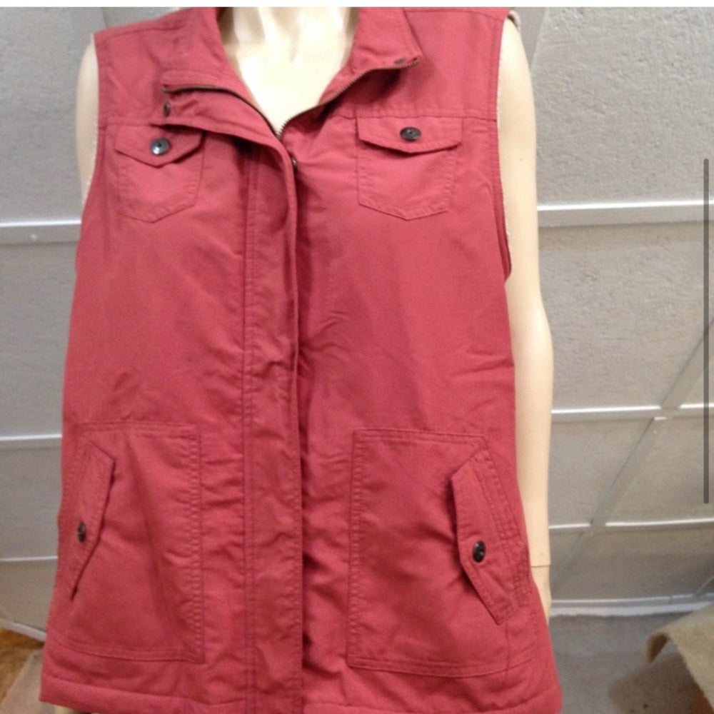 Sonoma Life Style Pink-Fleece Zip Vest (L)
