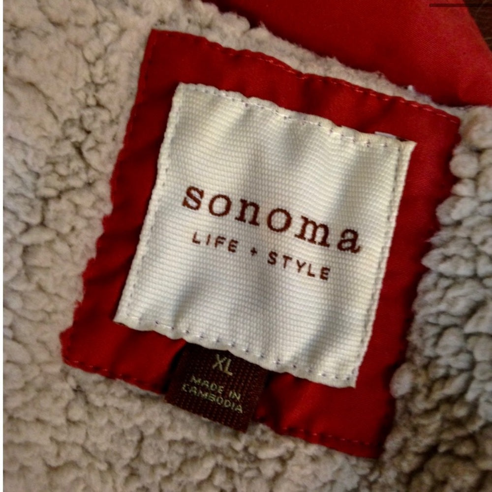 Sonoma Life Style Pink-Fleece Zip Vest (L)