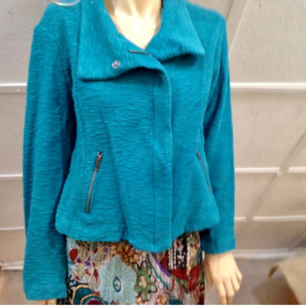 Vintage Investments Aqua Blue Blazer-Jacket (M-L)