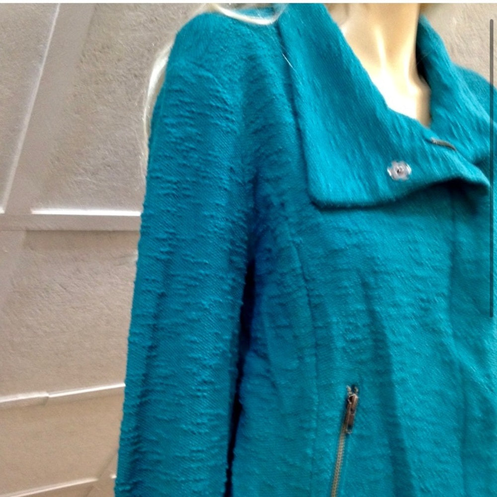 Vintage Investments Aqua Blue Blazer-Jacket (M-L)